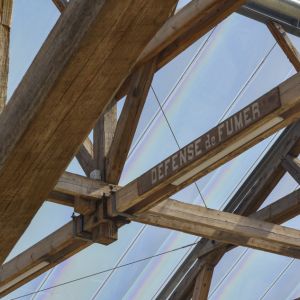 Wooden structure covered with ETFE.